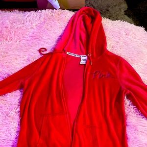 Pink hoodie sweatshirt jacket